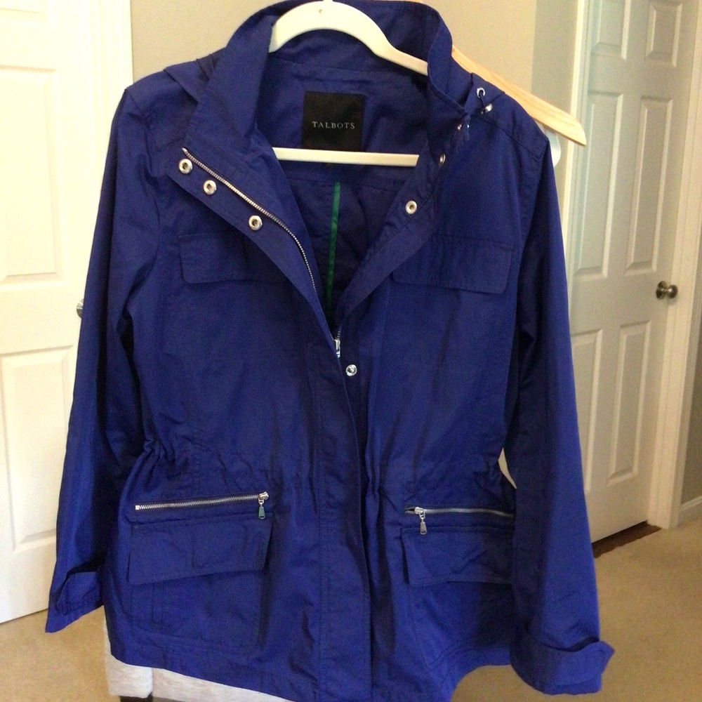 Talbots Rain Jacket, Sz 16, Cobalt Blue